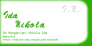 ida mikola business card